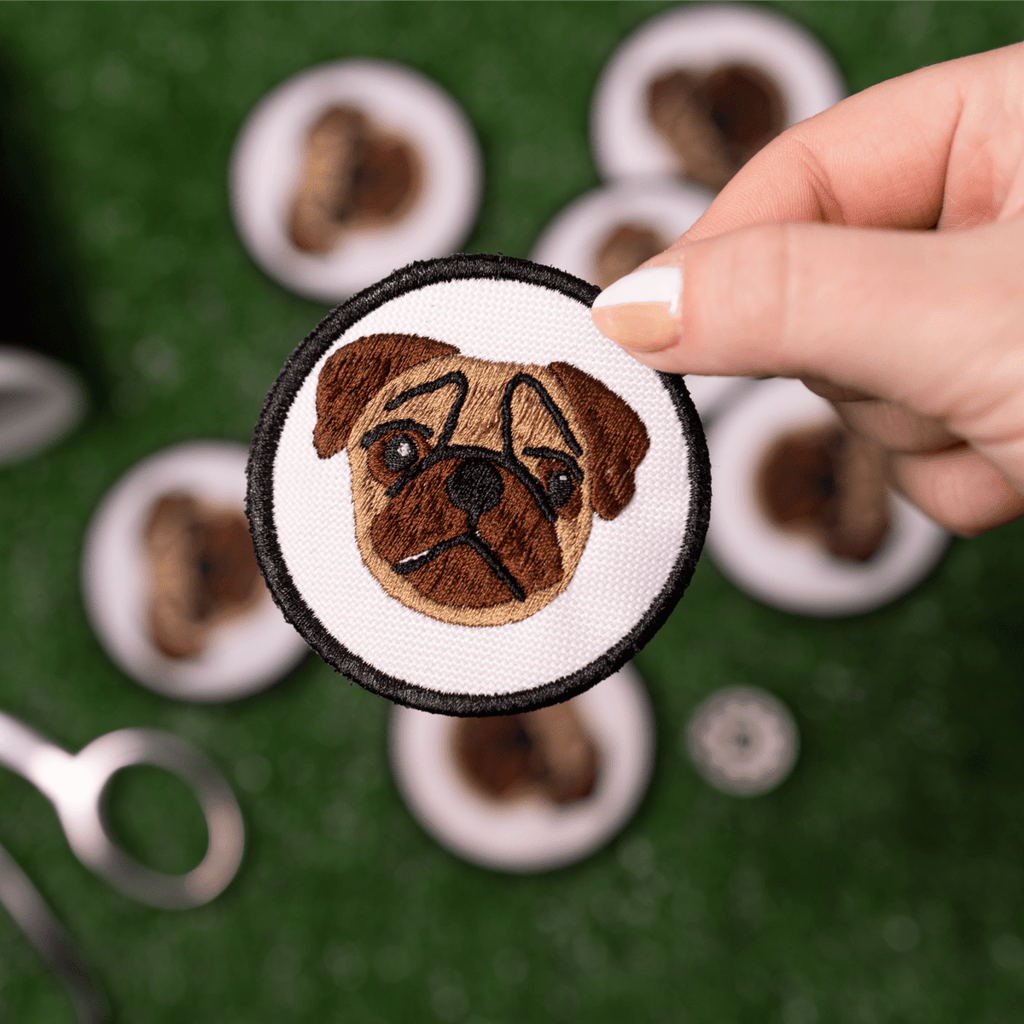 Pug Face Circle Patch